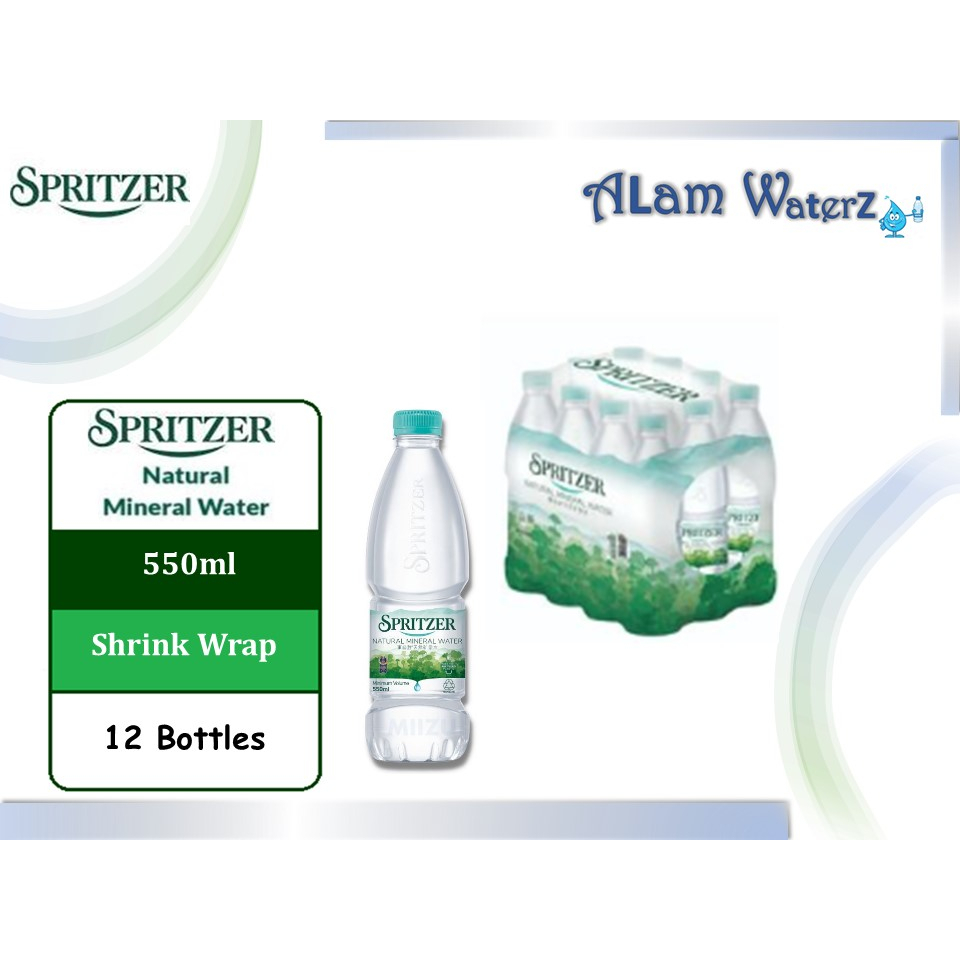 Spritzer Natural Mineral Water 550ml x 12 (in Shrink Wrap) | Shopee ...