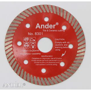 Benchmark Abrasives 4.5" Diamond Blade For Angle Grinder - Turbo Continuous Rim For Tile & Stone