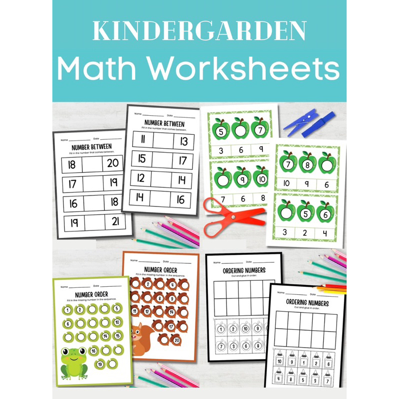 KINDERGARDEN MATH WORKSHEET(ALL SET PRINTABLE WORKSHEET) | Shopee Malaysia