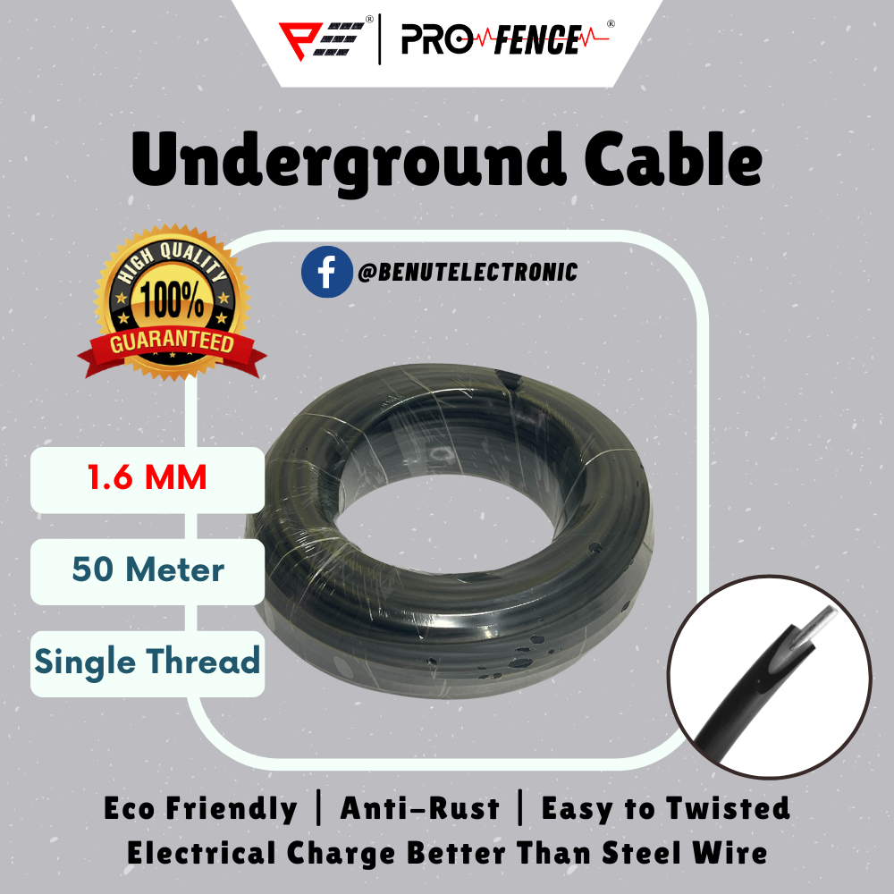 ProFence Electric Fence Underground Cable (50M 1.6MM Single Thread