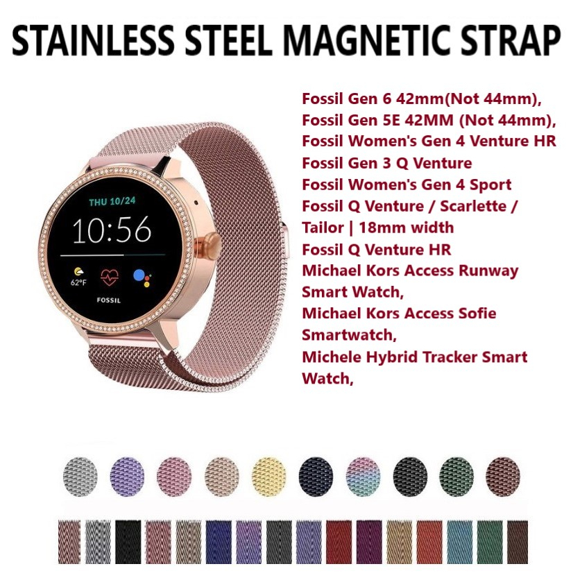 [Ready Stock] 18mm Stainless Steel Strap Fossil Gen 6, Gen