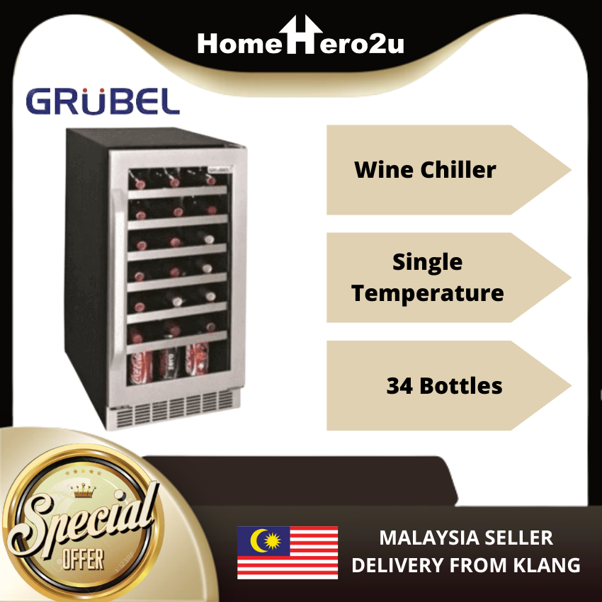 Grubel GWCST34SS Wine Chiller Cellar / 34 Bordeaux Bottle Wine Storage