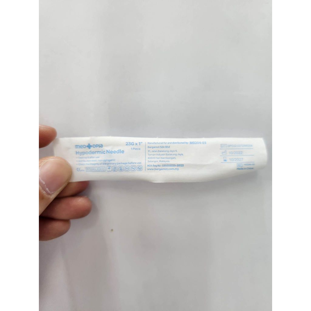 BERGAMOT M0204 Medtopia Hypodermic Syringes Needle 23G (1PCS) | Shopee ...