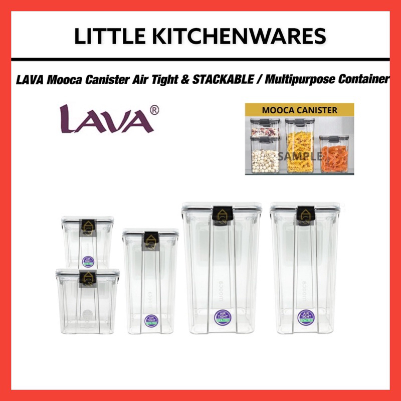 LAVA Mooca Canister Air Tight & Stackable BPA-Free Plastic Food ...