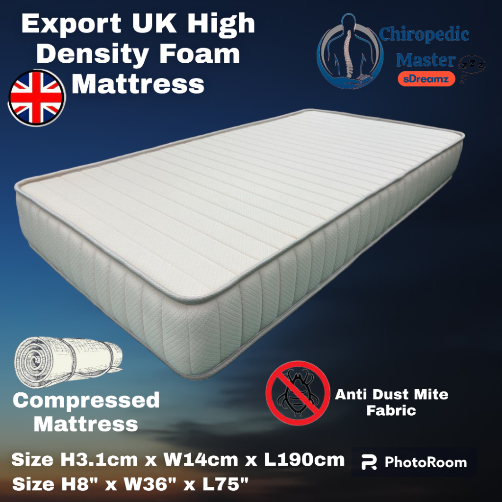 SpinaHealth Eazy Rest Vacuum Compressed Roll Mattress / Tilam (Single/S