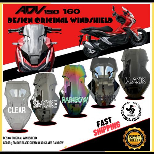 HONDA ADV 150 ADV 160 NEW DESIGN ORIGINAL WINDSHIELD VISOR SMOKE CLEAR