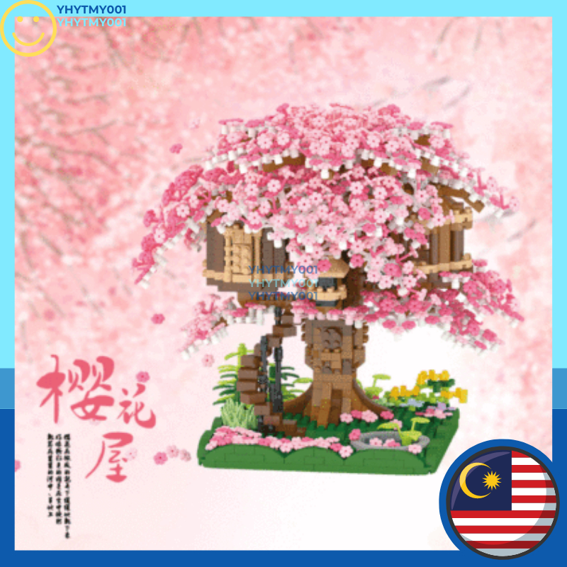 LOCAL!! Sakura Pink Tree House Building Blocks Nano Block Toy Cherry ...