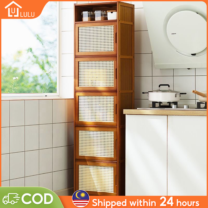 Multifunctional Kitchen storage Bamboo Multilayer Storage