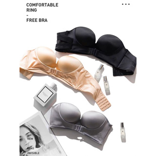 🇲🇾Malaysia Ready Stock Invisible bra Strapless Butterfly Nu Bra Silicone  Push-Up A,B,C,D Cup non-wired bra