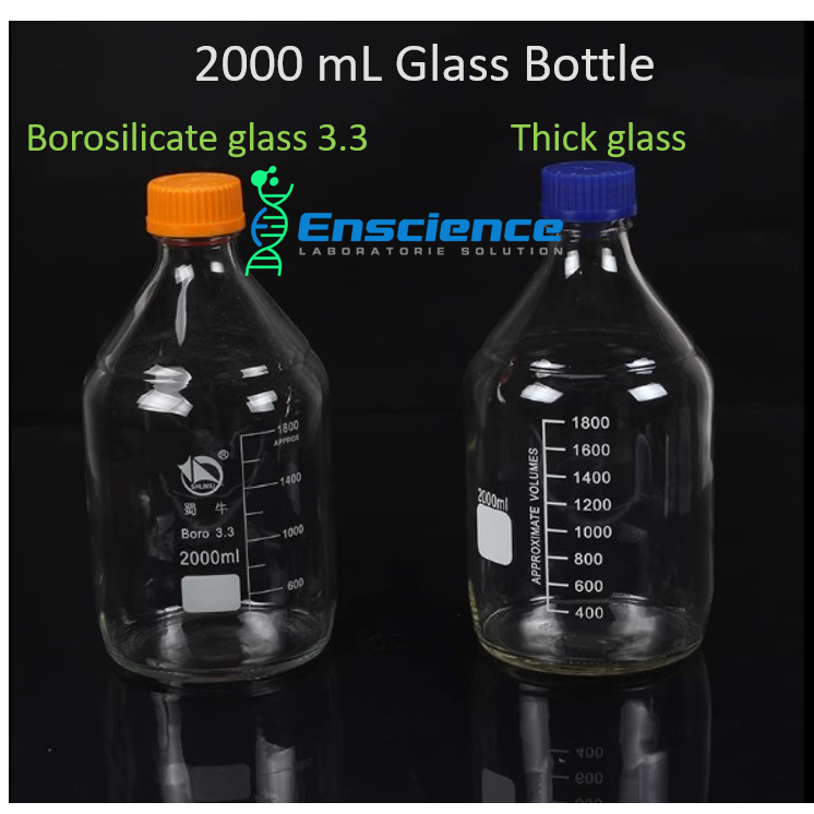 2000mL Glass Bottle, Borosilicate Glass Reagent Bottle, Autoclavable