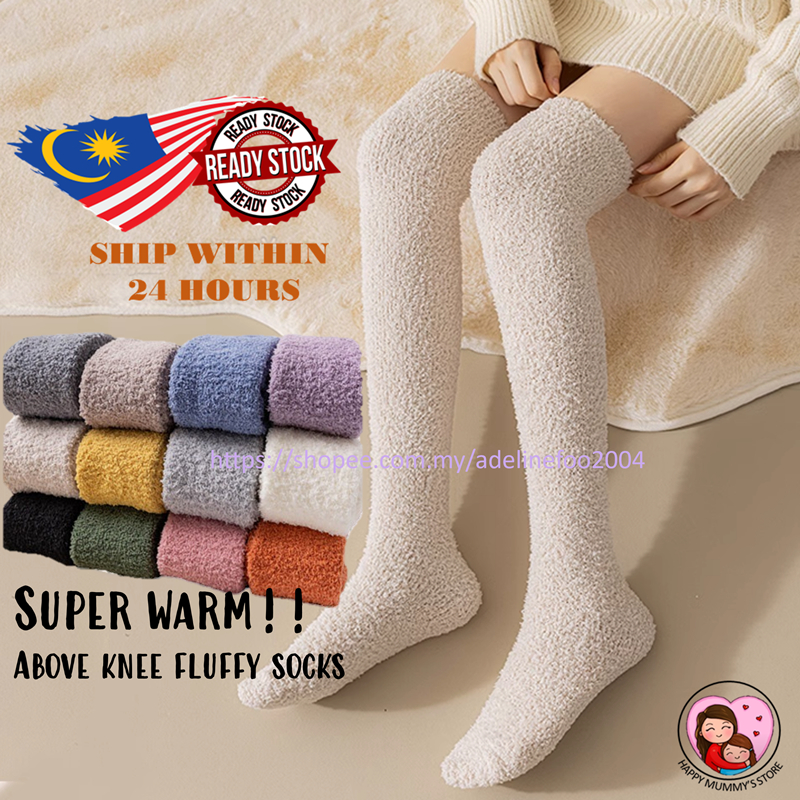 Above Knee Fluffy Socks Stoking Pantang Panjang Maternity Stocking ...