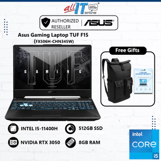 Asus Gaming Laptop FX506H-CHN345W (Intel® Core™ i5-11400H, 8GB RAM, 512GB SSD, Nvidia RTX 3050, 15.6" FHD 144Hz)