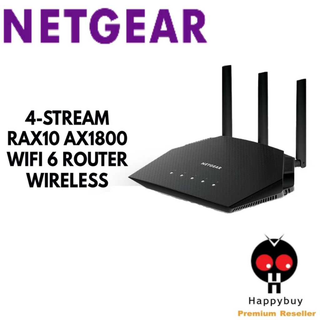 NETGEAR 4-STREAM RAX10 AX1800 WIFI 6 ROUTER WIRELESS - RAX10-100EUS ...