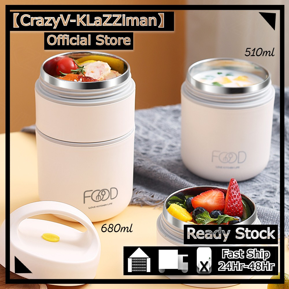 CVKZM 1/2/3 Layers Large 304 Portable Lunch Box Breakfast Cup Breakfast ...