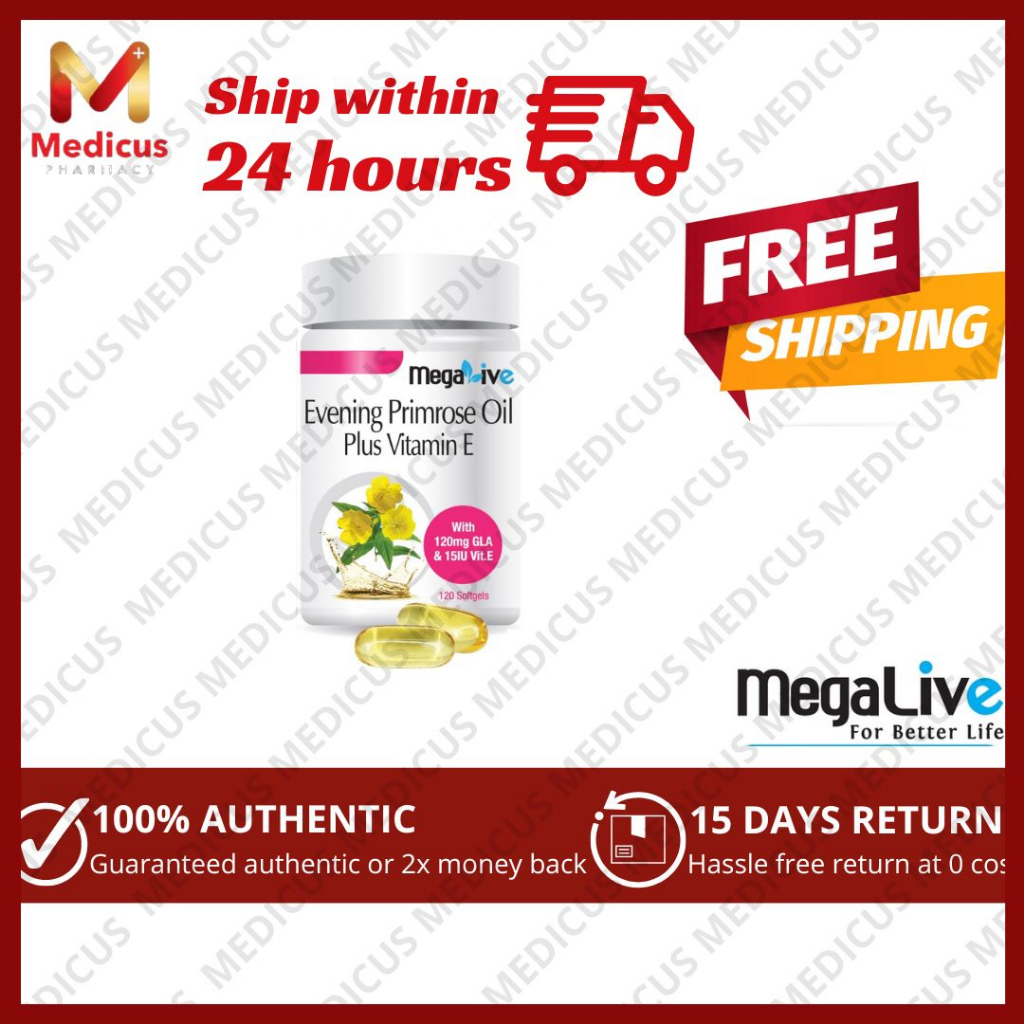 [FREE SHIPPING!!!] MegaLive Evening Primrose Oil Plus Vitamin E Softgel ...