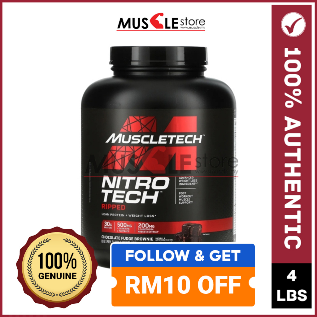 MuscleTech Nitro Tech Ripped 4lbs Nitrotech Weight Loss Pembakar Lemak ...