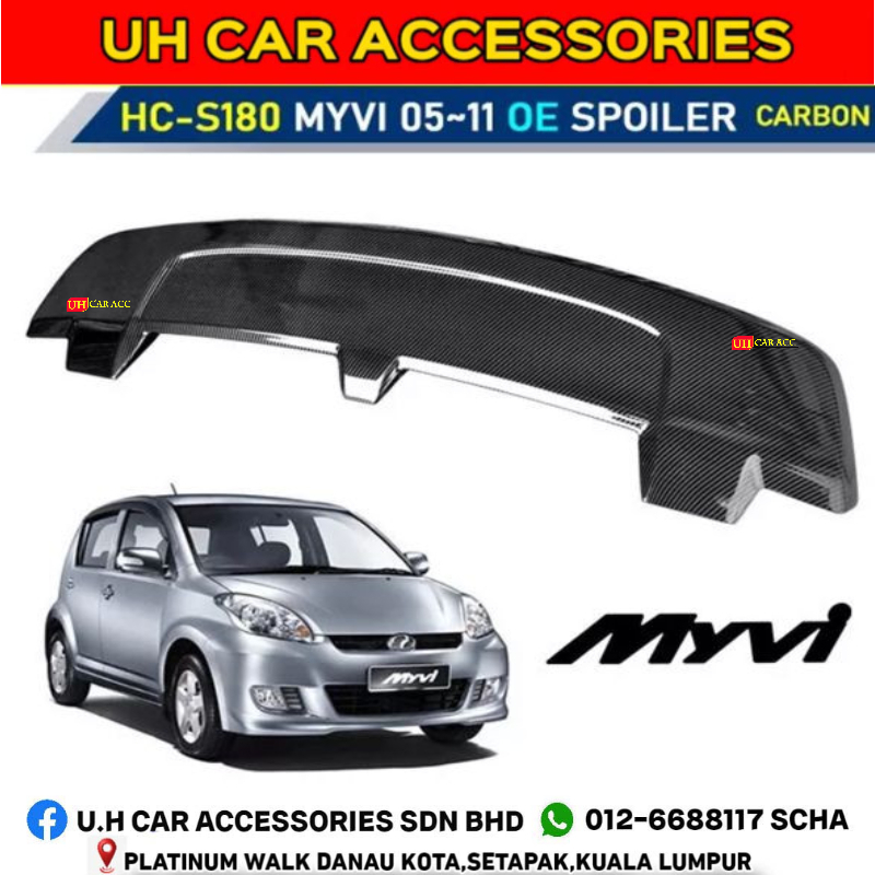 PERODUA MYVI OLD SE2 2005 - 2010 REAR ROOF TOP OEM SPOILER ABS CARBON ...