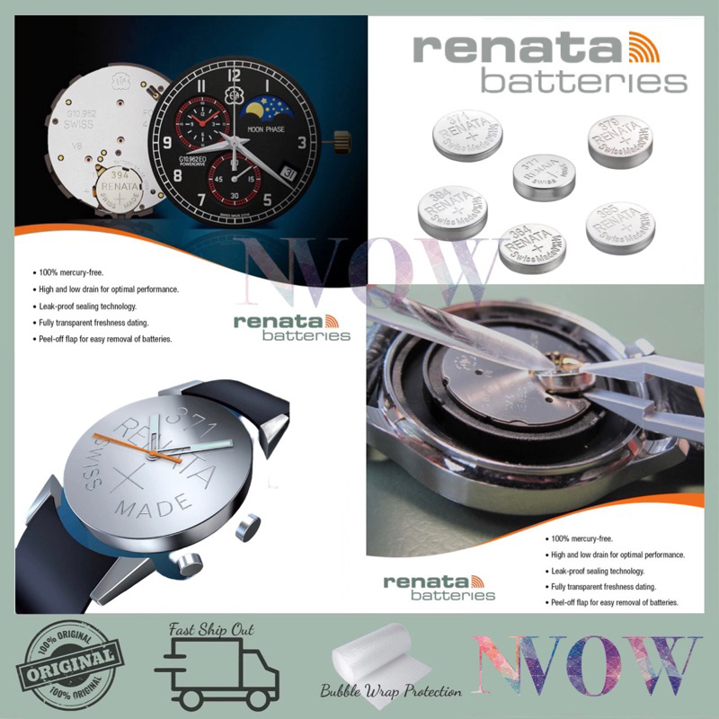 thumbnail image 2 of Renata 371 SR920SW Swiss Made Silver Oxide Batteries (12 Pack) - 0% Mercury 2 of 6