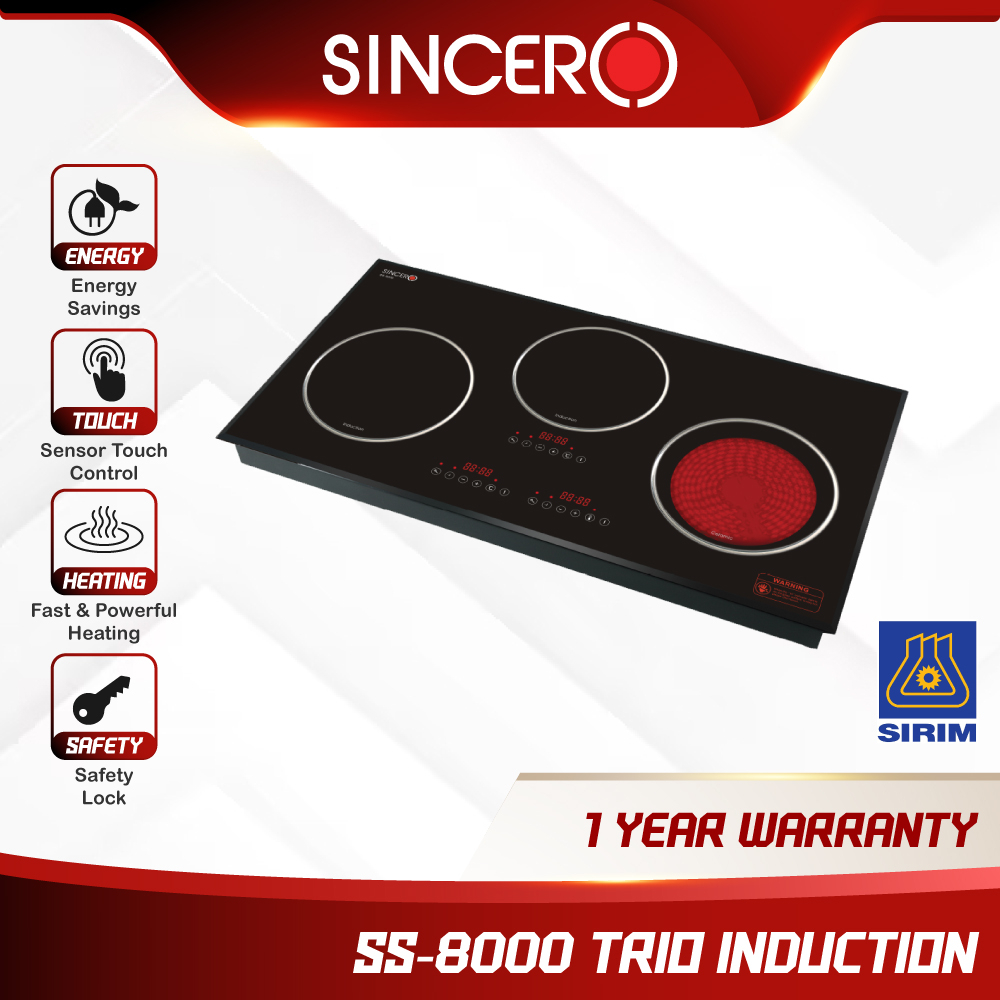 Sincero Trio Intelligent Electric Induction & Ceramic Cooker SS8000