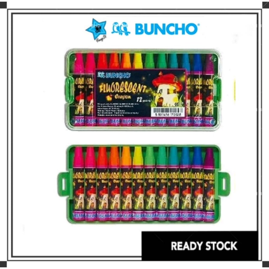 BUNCHO Fluorescent Crayon 12 Colours ( 8801456172028 ) | Shopee Malaysia