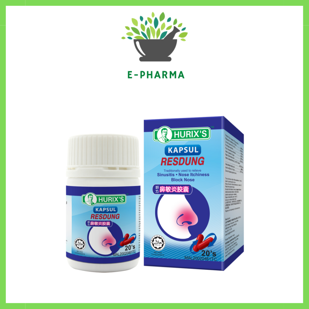 Hurix Resdung Capsule (20's) | Sinus, allergic rhinitis | Shopee Malaysia