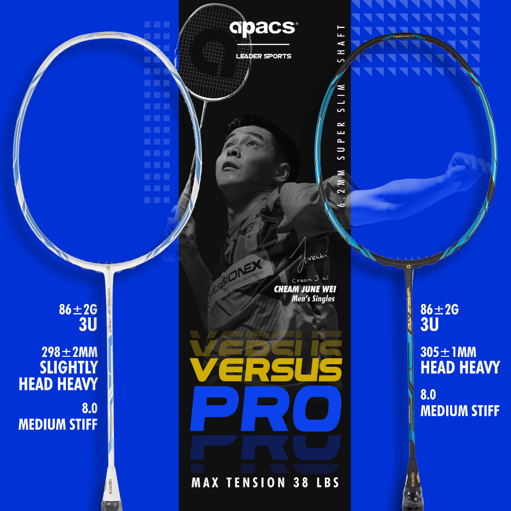(FREE BAG & STRING) APACS BADMINTON RACKET ENDROSED BY CHEAM JUNE WEI VERSUS PRO Shopee Malaysia