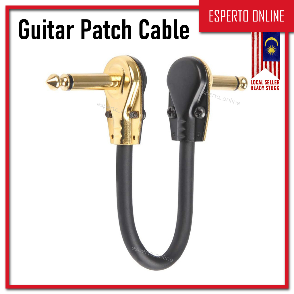 [24hr Ship] Gold Plated Guitar Patch Cables 15cm 1/4 Guitar Cable for