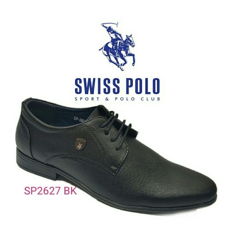 Swiss Polo Stylish Black Formal Business Shoes / Kasut Kulit Rasmi ...