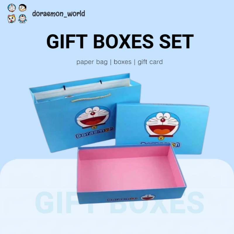 [ BOX+ PAPER BAG ] Doraemon Gift Box Premium Quality Doraemon Paper Bag ...