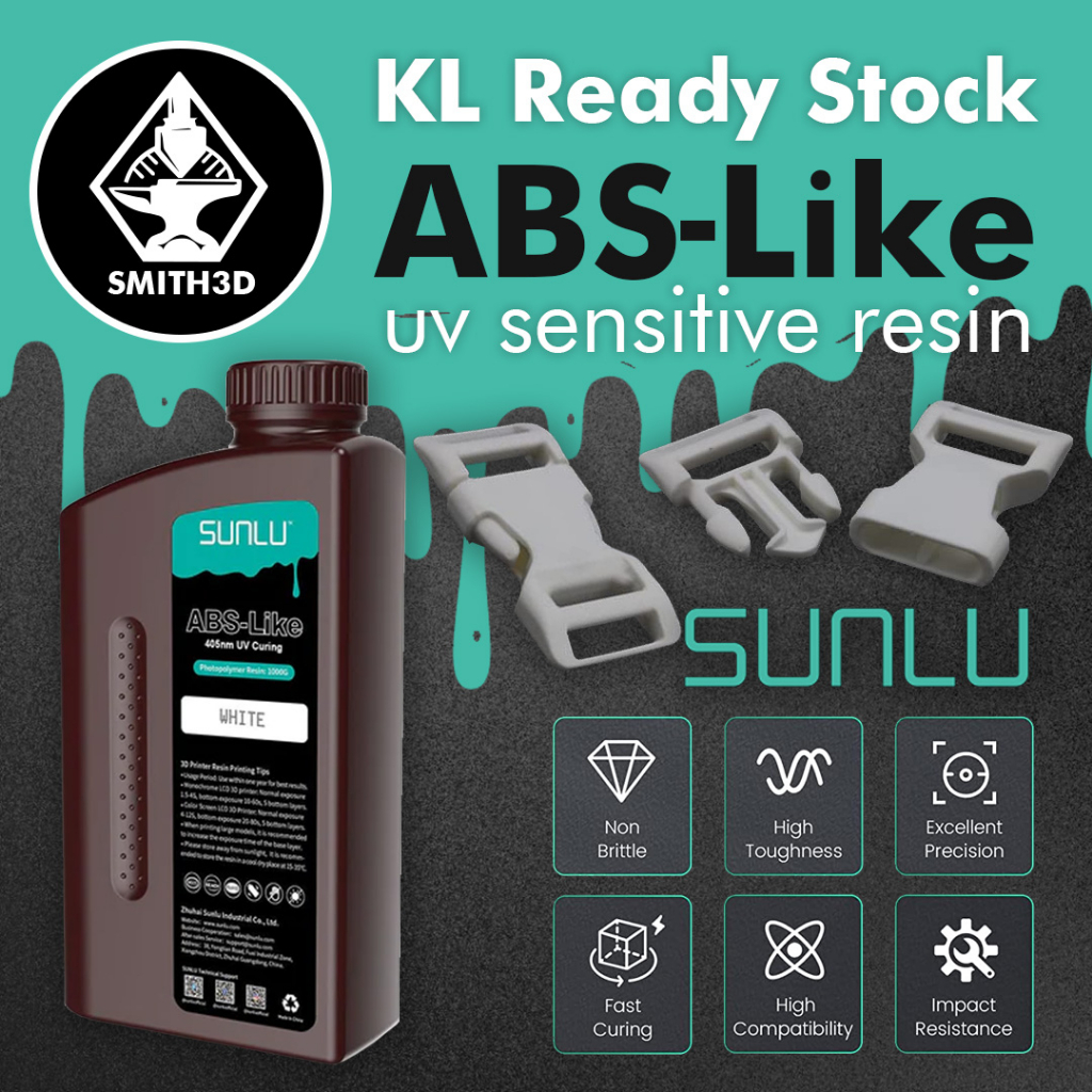 SUNLU 1KG ABSLike ABS Like 3D Printer Resin Fast Curing Strong 405nm Photopolymer Resin for LCD