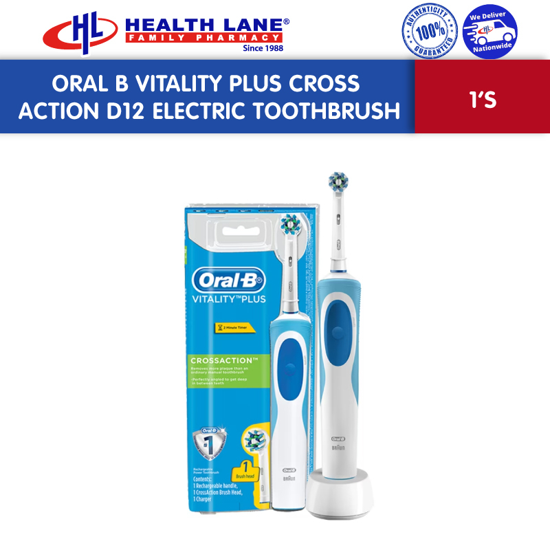 ORAL B VITALITY PLUS CROSS ACTION D12 ELECTRIC TOOTHBRUSH (1'S ...