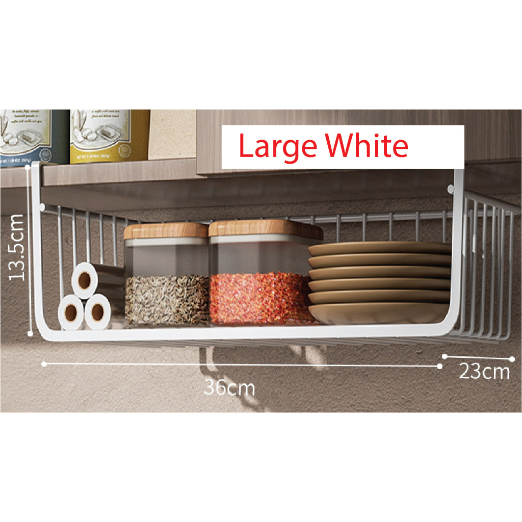 CLIP ON BASKET New Storage Organizer Under Shelf Basket Rack Holder for