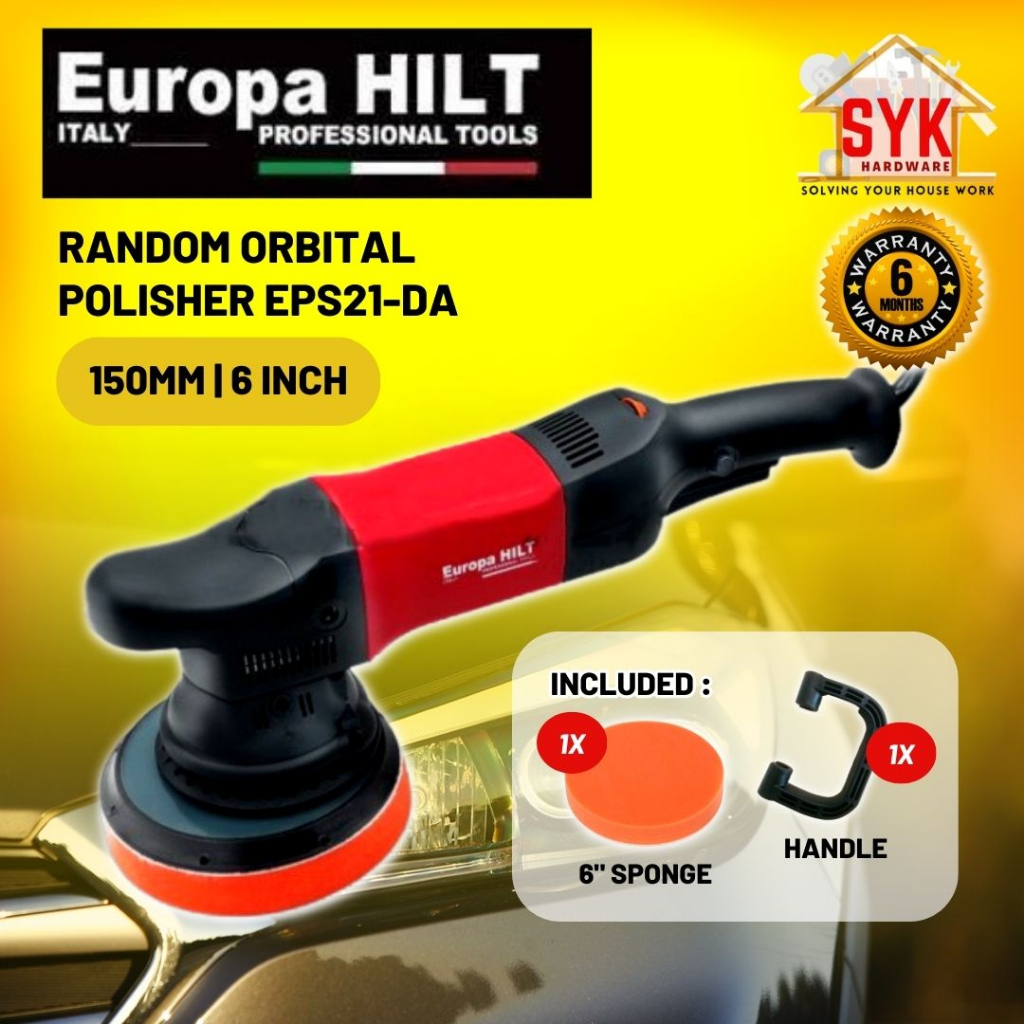 SYK Europa Hilt 6 Inch EPS21DA Random Orbital Polisher Car Polish Machine Polishing Mesin