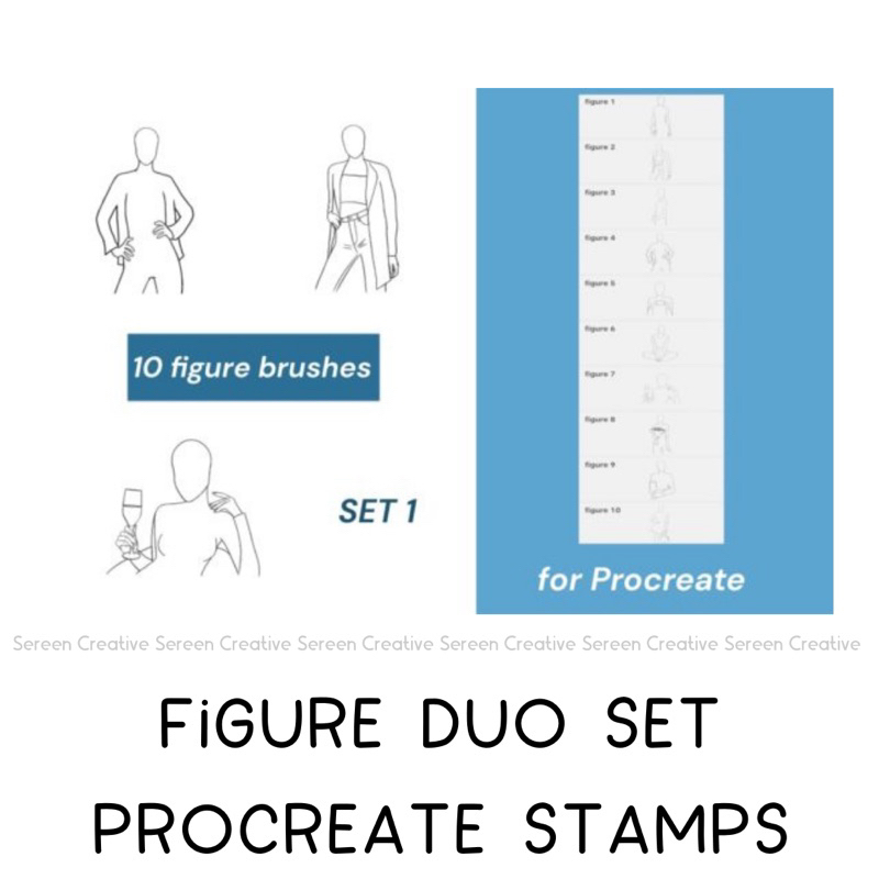P517 Procreate Figure Stamps Duo Sets (body poses, cartoon, manga