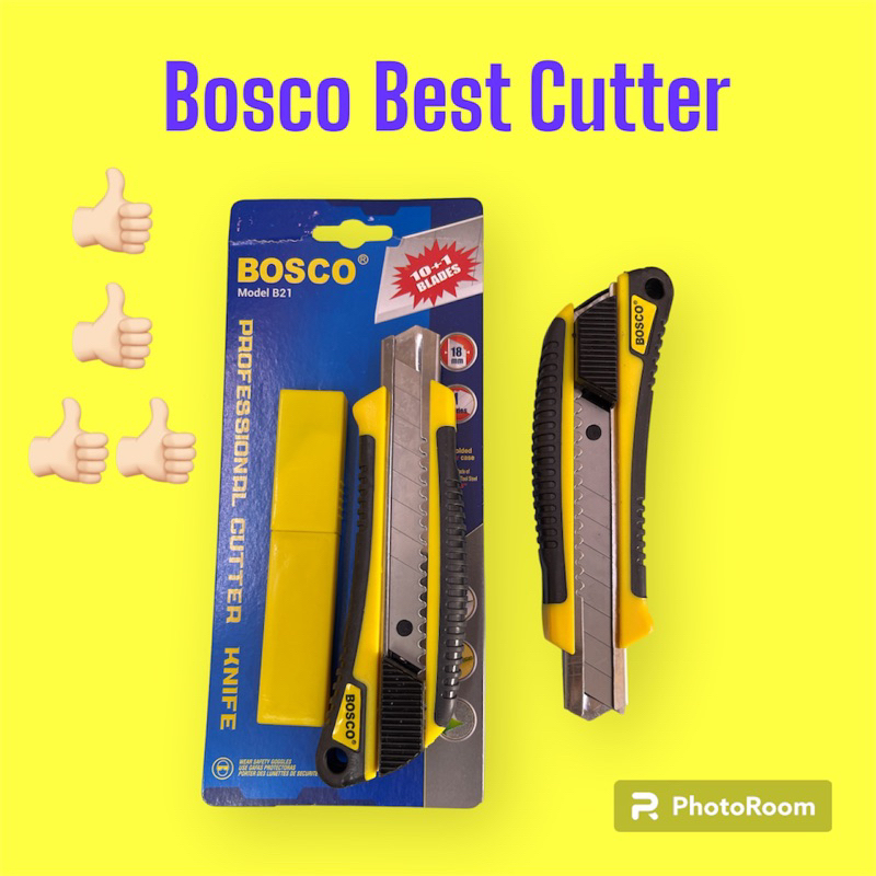 BOSCO B21 18MM CUTTER KNIFE PROFESSIONAL CUTTER KNIFE (with 10 + 1 ...