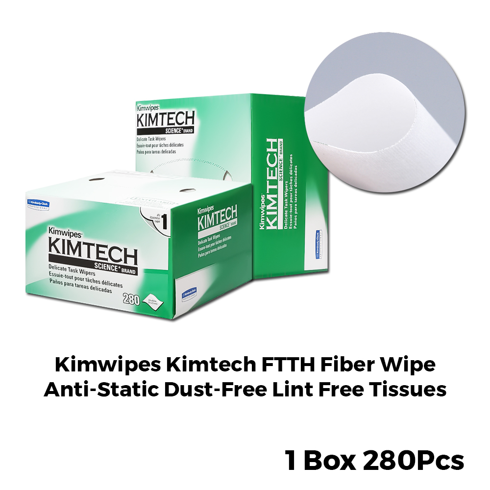 Kimwipes Kimtech FTTH Fiber Wipe AntiStatic DustFree Lint Free
