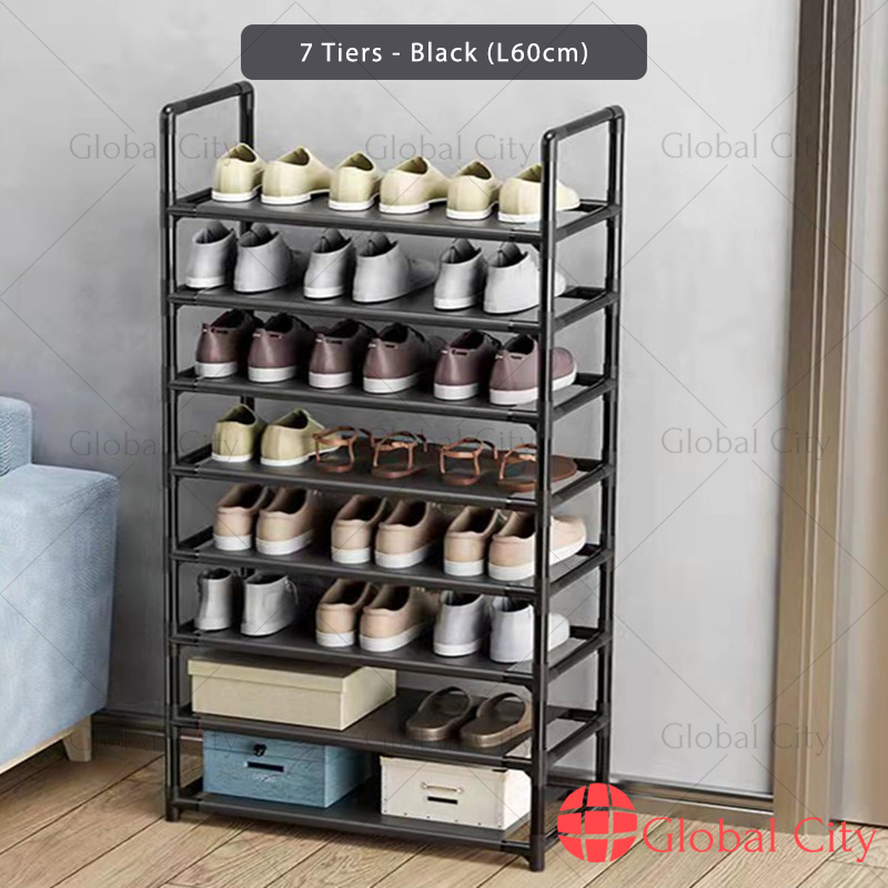 GC 7 Tiers Stainless Steel Simple Shoes Rack Rak Kasut 简约鞋架 | Shopee ...