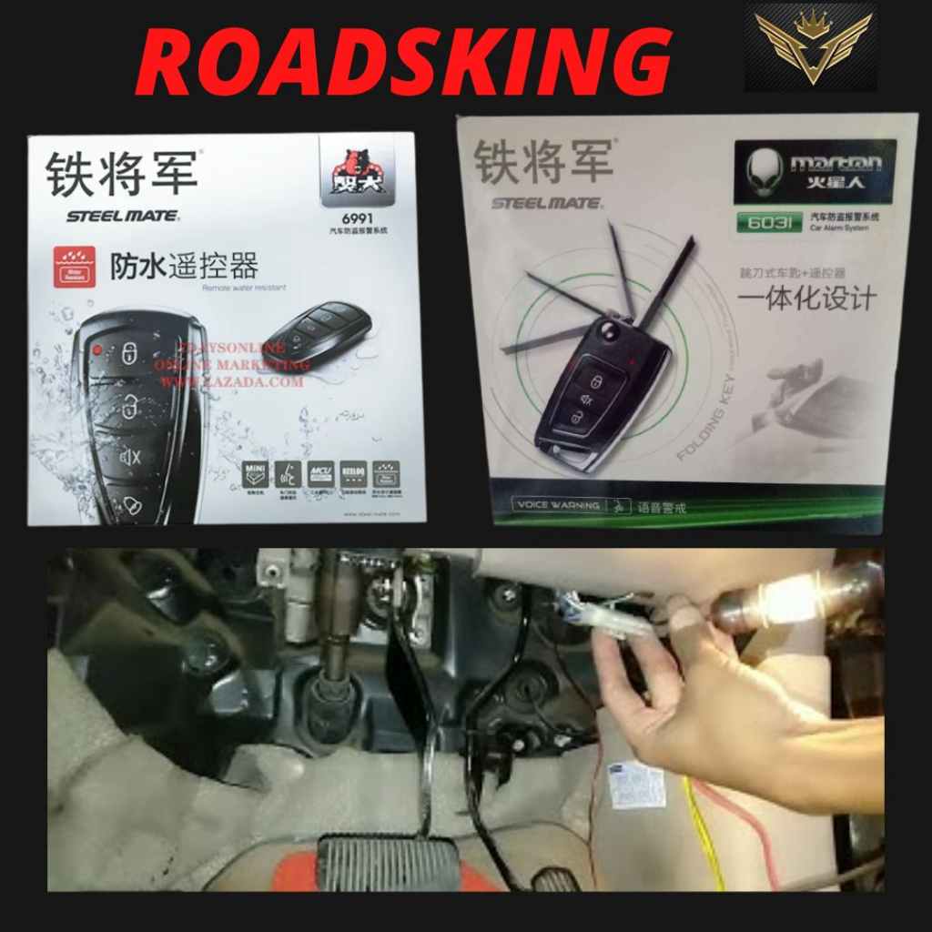 MYVI AXIA VIVA BEZZA WIRA WAJA UNIVERSAL CAR 12V ALARM STEEL MATE LED