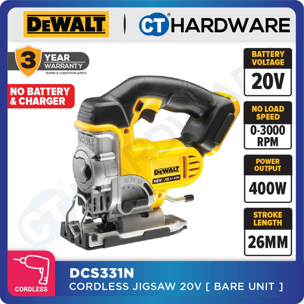 DEWALT DCS331NXJ CORDLESS JIGSAW 20V 3000RPM WITHOUT BATTERY AND