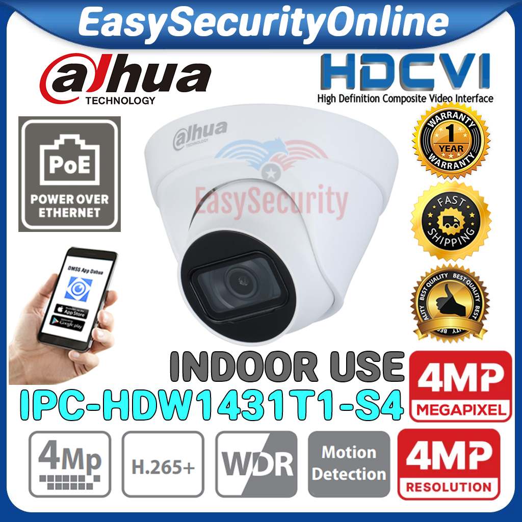 DAHUA DH--IPC-HDW1431SP Network POE 4MP Fixed H.265 IR Full HD Dome ...