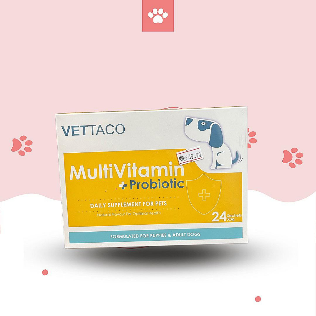 Vettaco Dog & Puppy Multivitamin + Probiotics Pet Supplement For