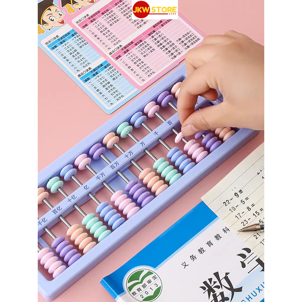 Abacus Arithmetic Plastic 13 Rods With Reset Button Sempoa Student