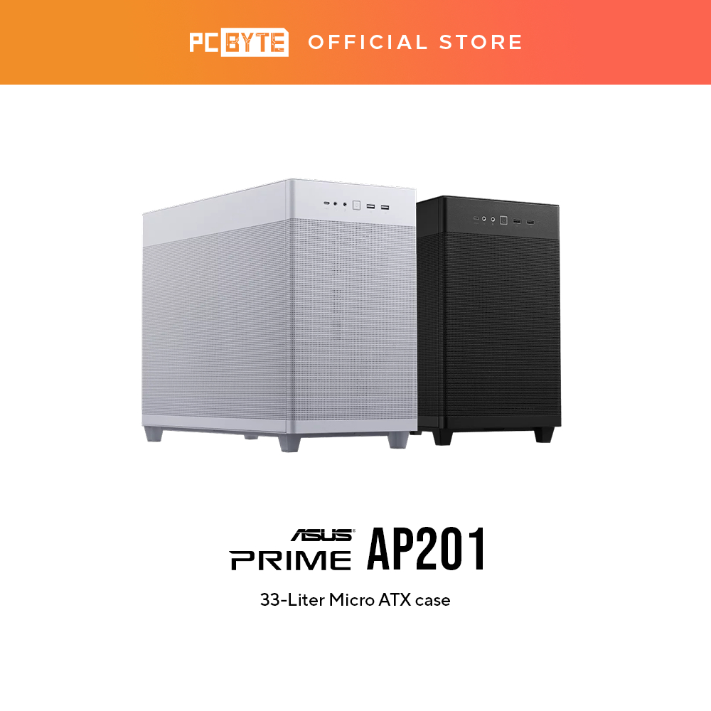 Asus Prime AP201 Mesh Mini Tower Micro ATX Casing [Black/White