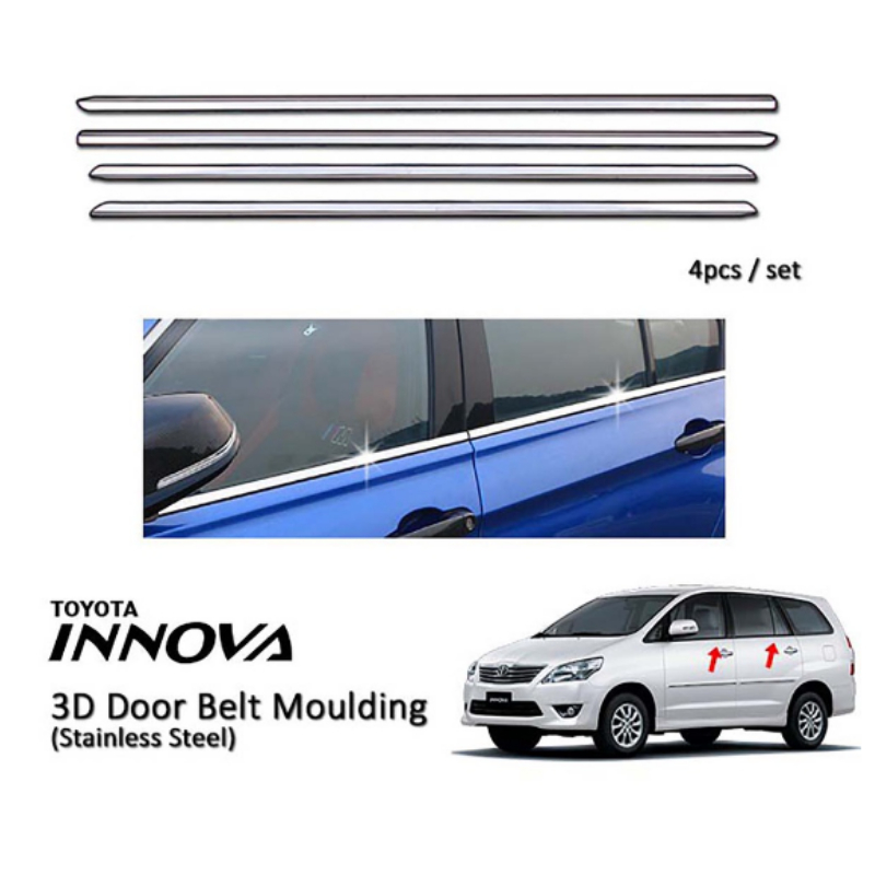 Toyota Innova 20052016 Window Trim Chrome Lining / Door Belt Moulding