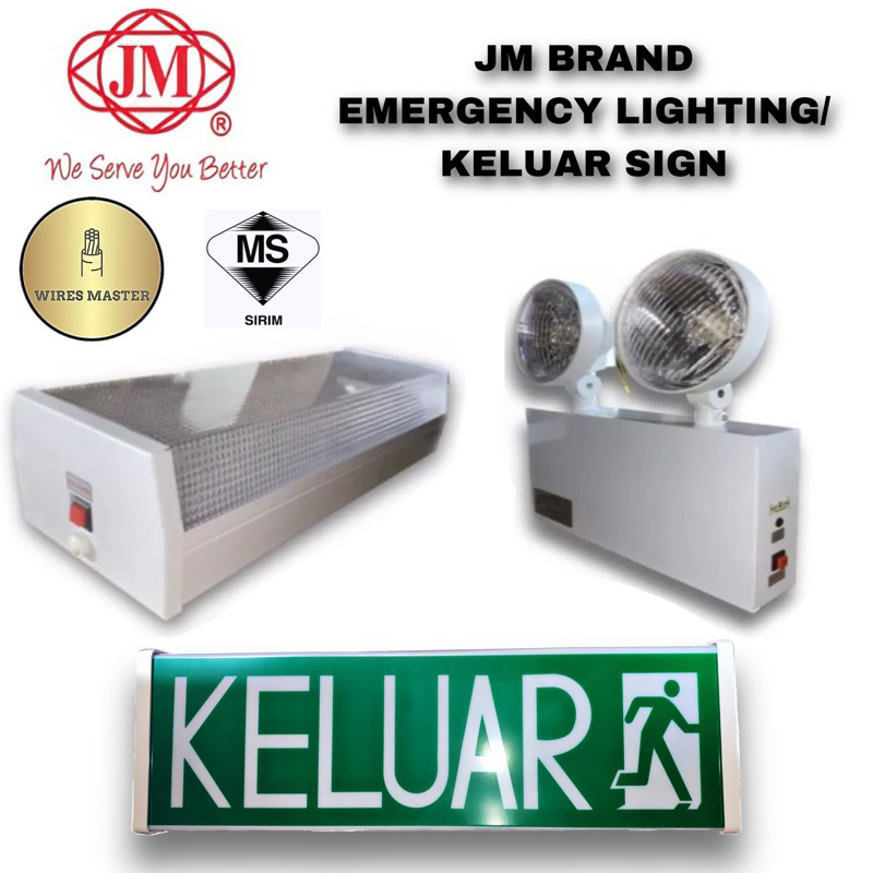 JM EMERGENCY LIGHTING/KELUAR SIGN MODEL TRE66/TRE208L/TR408 (SIRIM APPROVED) Shopee Malaysia