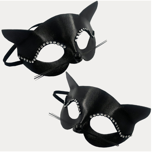 MSIA Ready Stock/ Black Elegant Cat Mask Halloween Party Masks ...