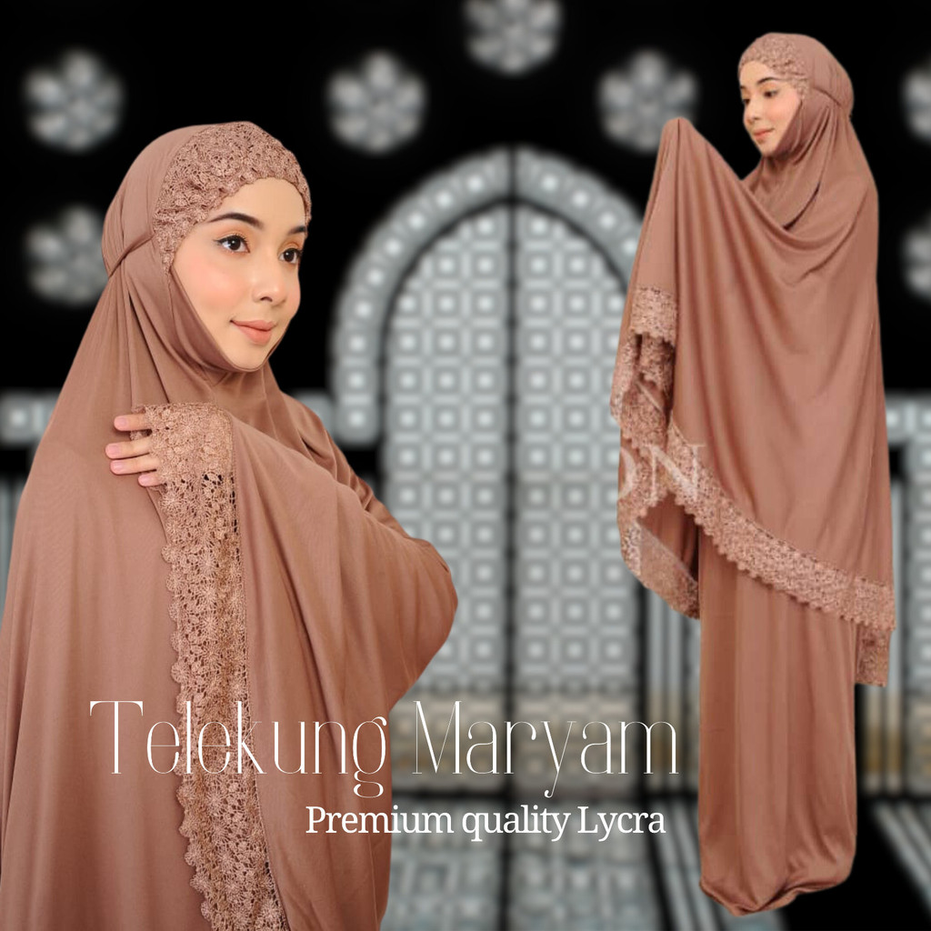 Telakung Dewasa Maryam Lace Premium Free Size Telakung solat Exclusive ...