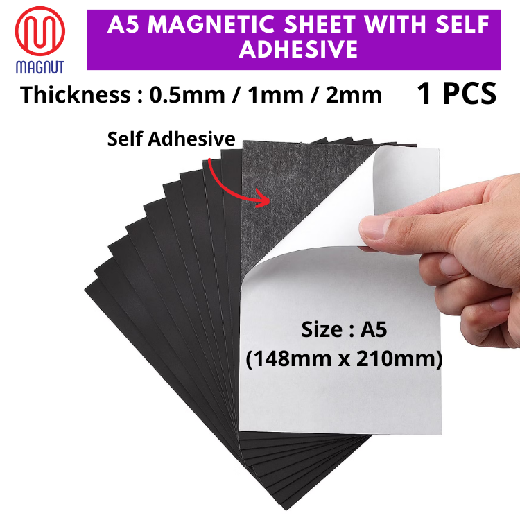 1pcs - A5 Flexible magnet sheet with self adhesive/ Rubber Magnet Sheet ...