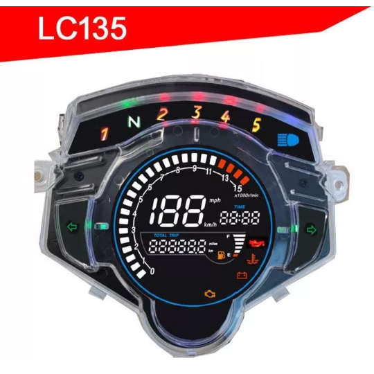 Yamaha LC135 V2 V3 V4 V5 V6 V7 4S/5S Digital Meter Full LED Meter ...