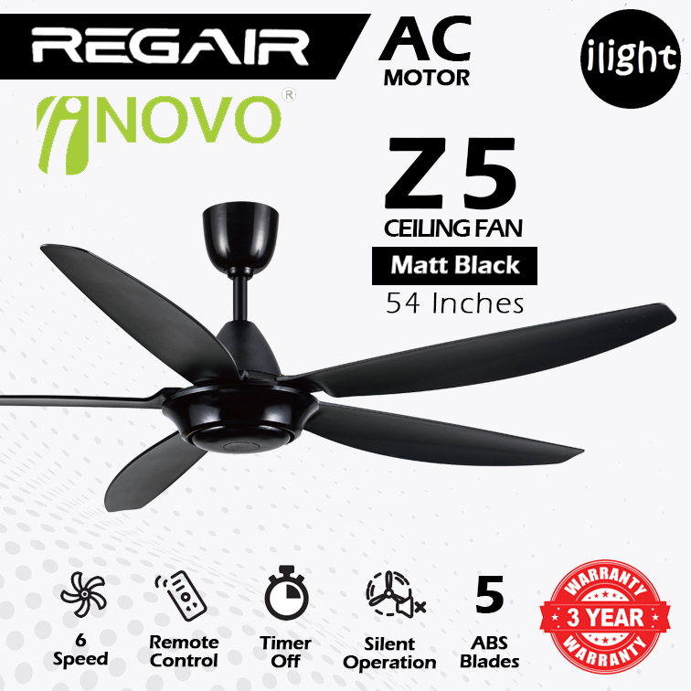 REGAIR INOVO Z5 54 Inches AC Motor 5 ABS Blades 6 Speed Remote Control